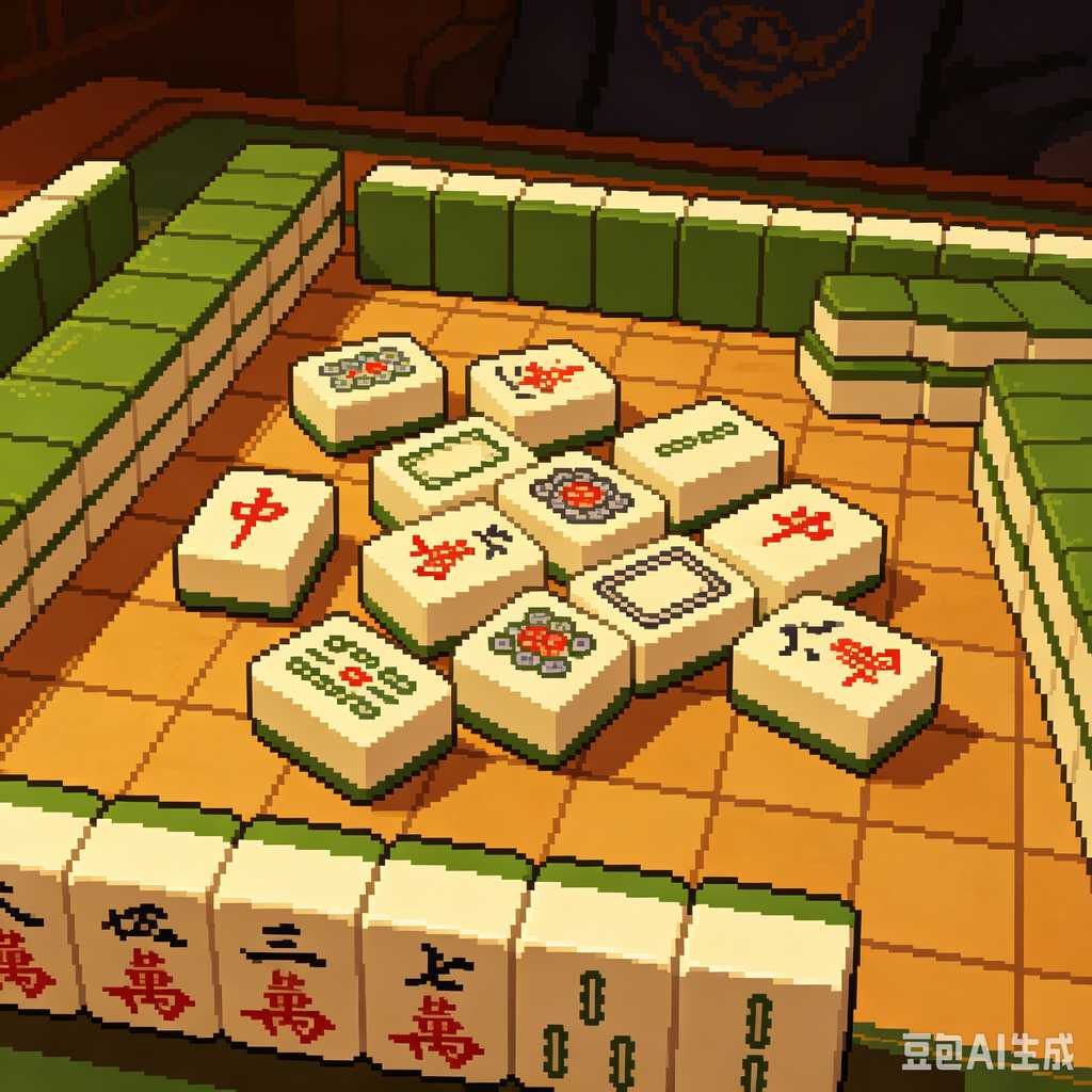 vintage text mahjong set